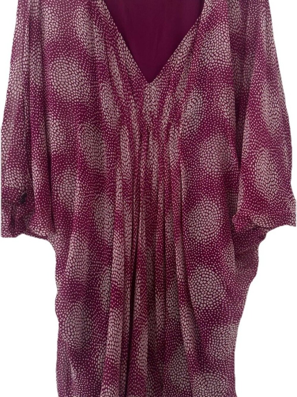 Diane von Furstenberg Silk Tunic Dress Oversized Pink Floral